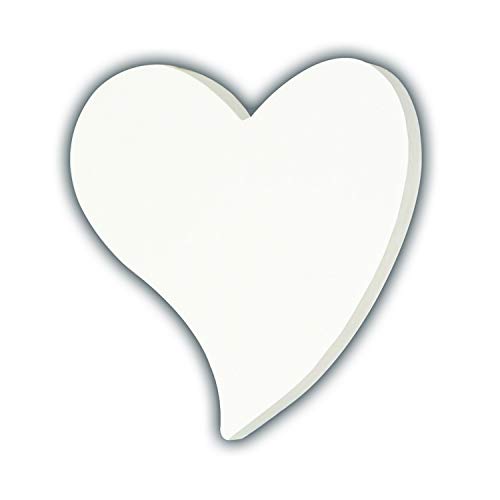 Décopatch AC759C Herz gewölbt gefüllt aus Pappmaché, 1,5 x 12 x 12 cm, zum Verzieren, perfekt für Ihre Wohndeko, weiß von Decopatch