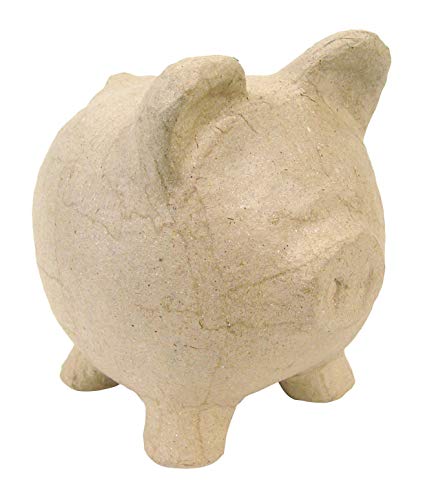 Décopatch AC764C Spardose Schwein aus Pappmaché, 12 x 12 x 12 cm, zum Verzieren, perfekt für Ihre Wohndeko, kartonbraun von Decopatch