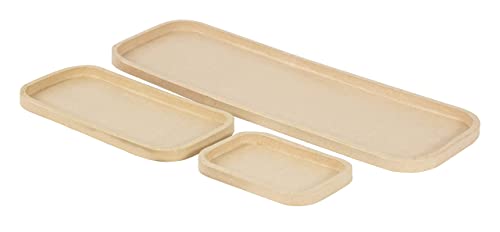Decopatch AC881C - Set mit 3 Tabletts aus Pappmaché, rechteckig 15/25,6/45cm, einfach zum Verzieren, Kartonbraun, 1 Set von Décopatch
