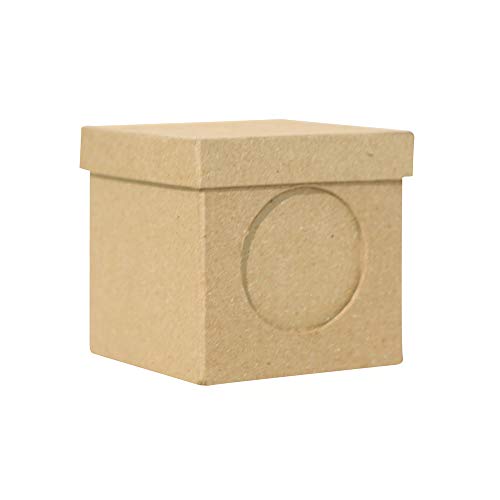 Décopatch BT001O Box quadratisch mit Fotohalterung aus Pappmaché, 7 x 7 x 7 cm, zum Verzieren, perfekt für Ihre Wohndeko, Kartonbraun von Decopatch