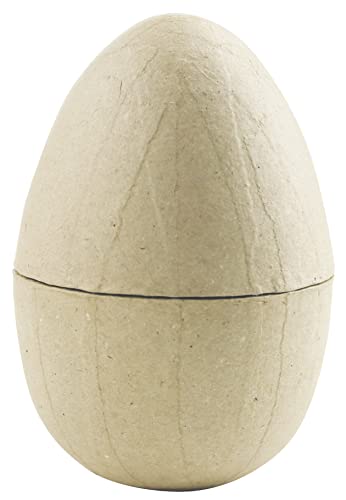 Decopatch BT018O – Eier / Box mit Eierform M aus Pappmaché, 9 x 9 x 13 cm, zum Verzieren, perfekt für Ihre Wohndeko, Kartonbraun von Decopatch