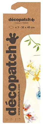 Decopatch Décopatch C851C - Packung mit 3 Blatt Décopatch-Papier gleichen Musters, Nr. 851, praktisch und einfach zum Verwenden, ideal für Ihre Pappmachés und Bastelprojekte, 1 Pack von Décopatch