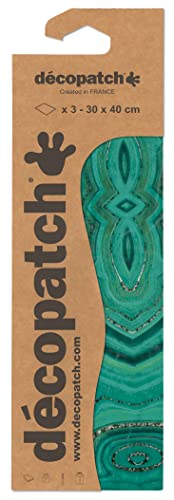 Décopatch C863C - Packung mit 3 Blatt Décopatch-Papier gleichen Musters, Nr. 863, praktisch und einfach zum Verwenden, ideal für Ihre Pappmachés und Bastelprojekte, 1 Pack von décopatch