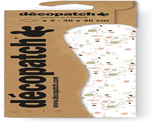 Décopatch C878C - Packung mit 3 Blatt Décopatch-Papier gleichen Musters, 30x40cm, Nr. 878, praktisch und einfach zum Verwenden, ideal für Ihre Pappmachés und Bastelprojekte, 1 Pack von Décopatch