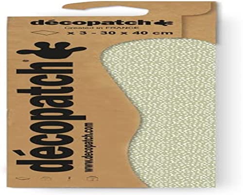 Décopatch C879C - Packung mit 3 Blatt Décopatch-Papier gleichen Musters, 30x40cm, Nr. 879, praktisch und einfach zum Verwenden, ideal für Ihre Pappmachés und Bastelprojekte, 1 Pack von Decopatch