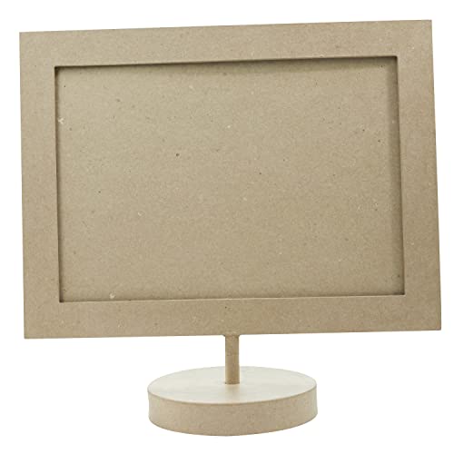 Décopatch CD022O Rahmen mit Fuß (aus Pappmaché zum Verzieren und Personalisieren, rechteckig, 14 x 35 x 32,5 cm, ideal für Ihre Bilder in Format DIN A4) 1 Stück kartonbraun von décopatch
