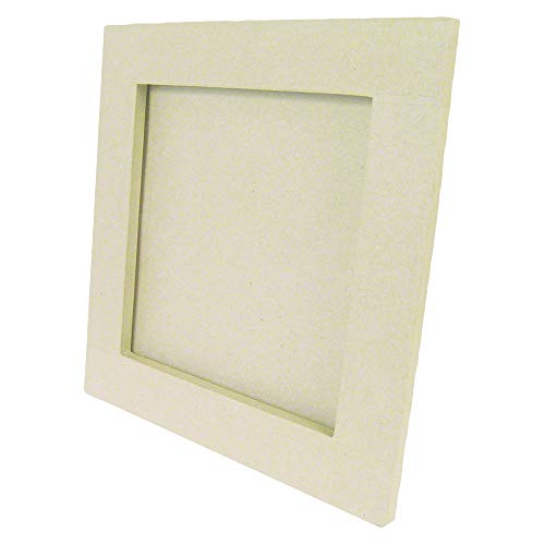 Décopatch CD026C Rahmen zum Aufstellen (aus Pappmaché zum Verzieren und Personalisieren, quadratisch, 19,5 x 19,5 cm, ideal für Ihre Bilder 11 x 11 cm, einfach zum Aufhängen mit Haken) kartonbraun von décopatch