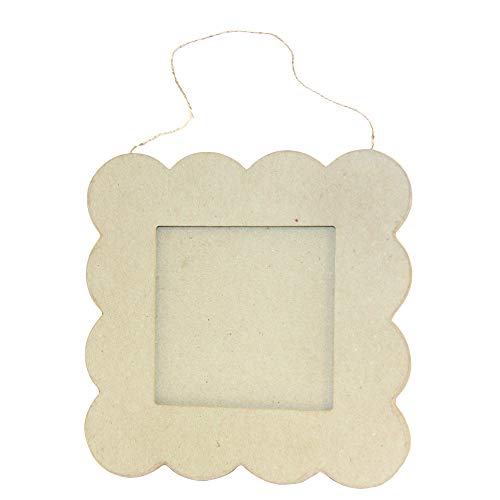 Décopatch CD027C Rahmen (aus Pappmaché zum Verzieren und Personalisieren, quadratisch, 20 x 20cm, ideal für Ihre Bilder 11 x 11 cm) 1 Stück kartonbraun von Decopatch