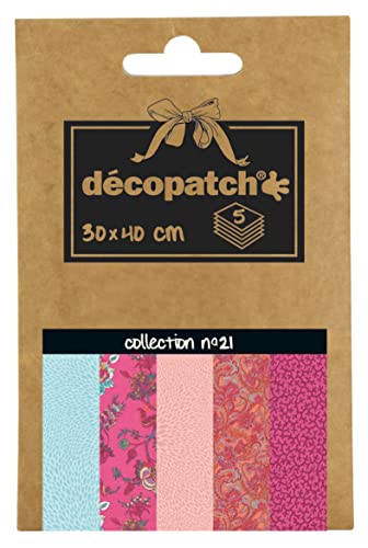 Decopatch Décopatch DP021C - Déco Pocket No. 21 Packung mit 5 Blatt Décopatch-Papier 30x40cm, 1 Pack Decopatch Décopatch DP021C - Déco Pocket No. 21 Packung mit 5 Blatt Décopatch-Papier 30x40cm, 1 Pack von Décopatch