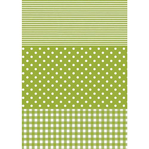 Décopatch Papier No. 548 Packung mit 20 Blätter (395 x 298 mm, ideal für Ihre Papmachés) grün weiß, punkte von Decopatch