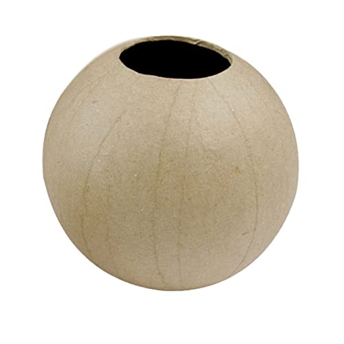 Décopatch HD004O Blumenvase Kugel aus Pappmaché, 11 x 11 x 10,5 cm, wasserfest zum Verzieren perfekt für Ihr Wohndeko, Kartonbraun von Decopatch