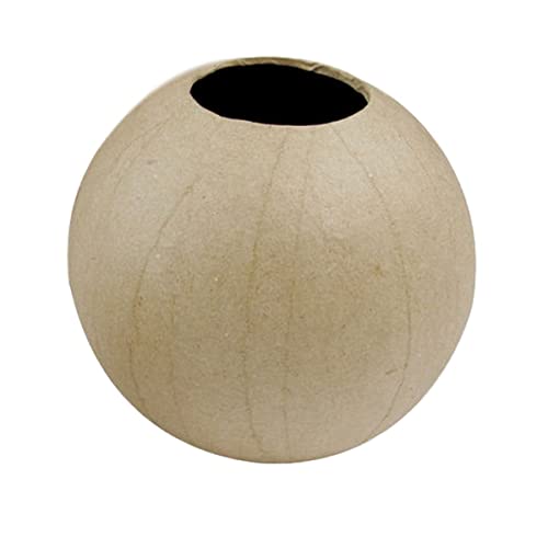 Décopatch HD004O Blumenvase Kugel aus Pappmaché, 11 x 11 x 10,5 cm, wasserfest zum Verzieren perfekt für Ihr Wohndeko, Kartonbraun von décopatch