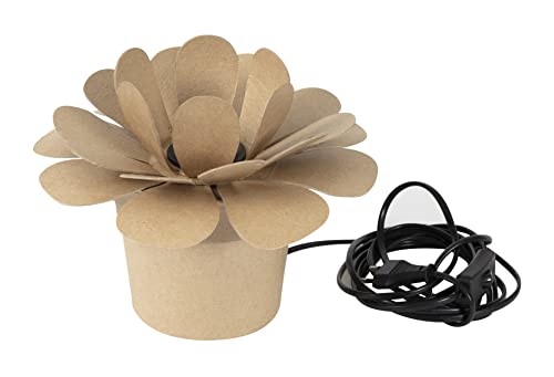 Décopatch HD075C - Lampe aus Pappmaché mit Kabel, 26cm, Kartonbraun, einfach zum Verzieren, 1 Stück, Lotus von Decopatch