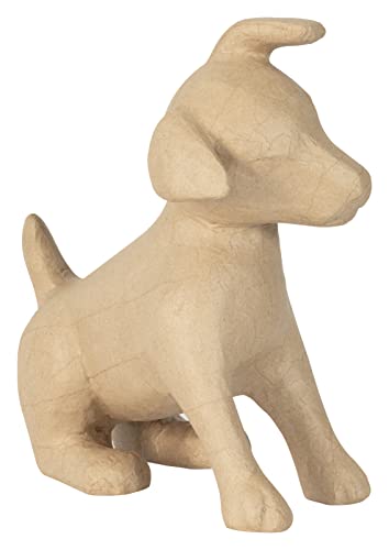 Décopatch LA026C - Träger Hund aus Pappmaché, 35cm, einfach zum Verzieren, Kartonbraun, 1 Stück von décopatch