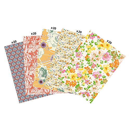 Décopatch MP008C - Maxipack Decopatch mit 100 Blatt Décopatch-Papier (30x40cm), praktisch und einfach zum Verwenden, ideal für Ihre Pappmachés und Bastelprojekte, Gelb/Orange, 1 Pack von Decopatch