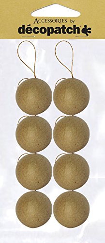 Decopatch NO007O Weihnachtskugel S aus Pappmaché, 5 x 5 x 5 cm, zum Verzieren und Aufhängen, perfekt für Weihnachtsdeko, Kartonbraun, 8er Set 8 Kugel Decopatch NO007O Weihnachtskugel S aus Pappmaché, 5 x 5 x 5 cm, zum Verzieren und Aufhängen, perfekt für Weihnachtsdeko, Kartonbraun, 8er Set 8 Kugel von Decopatch
