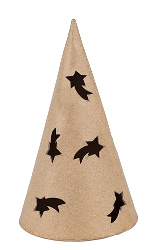 Décopatch NO068C - Un support en papier maché brun 20x20x50 cm, Bougeoir sapin avec étoiles filantes - Compatible avec bougie LED. Décopatch NO068C - Un support en papier maché brun 20x20x50 cm, Bougeoir sapin avec étoiles filantes - Compatible avec bougie LED. von décopatch