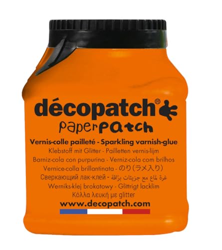 Décopatch PP150PAILO - Dose Klebstofflack PaperPatch mit Glitter 150ml, mehrsprachig (FR/EN/DE/NL), ideal für Bastelaktivität und DIY, 1 Stück von Decopatch
