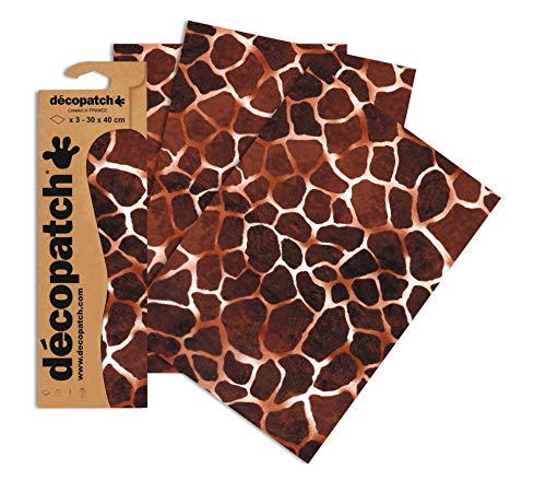 Decopatch Papier No. 209 (braun Giraffe, 395 x 298 mm) 3er Pack von décopatch