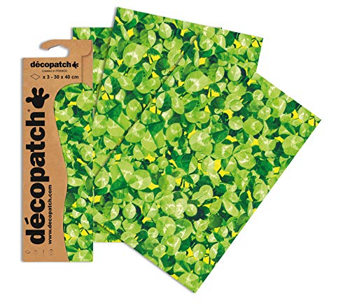 Decopatch Papier No. 404 (grün Klee, 395 x 298 mm) 3er Pack von Décopatch