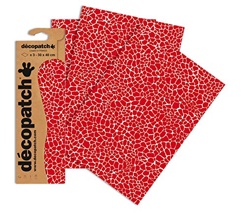 Decopatch Papier No. 546 (rot Giraffe, 395 x 298 mm) 3er Pack von Décopatch