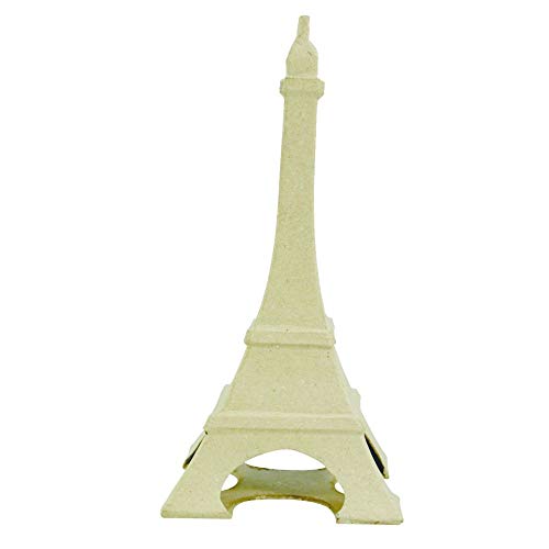 Décopatch SA166O Träger S aus Pappmaché, Eiffelturm, 11 x 11 x 22 cm, zum Verzieren, Kartonbraun von décopatch