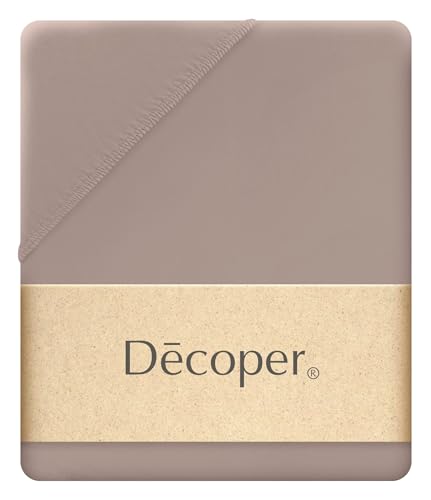 Decoper ® Mako-Feinjersey Spannbettlaken aus 100% Baumwolle | Atmungsaktiv & kuschelig weich | Oeko-Tex Zertifiziert | bis 25 cm Matratzenhöhe | 140-160 cm x 200 cm | Farbe Kiesel von Decoper