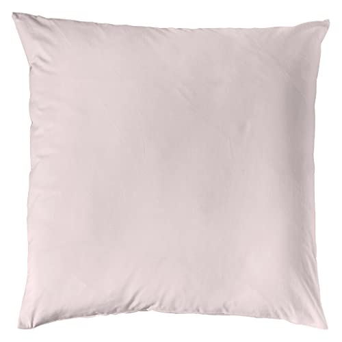 Decoper ® Mako-Satin Kissenbezug aus 100% Baumwolle | Atmungsaktiv & kuschelig weich | Farbe Puder Rosa Hell | 1 teilig - 80 x 80 cm von Decoper