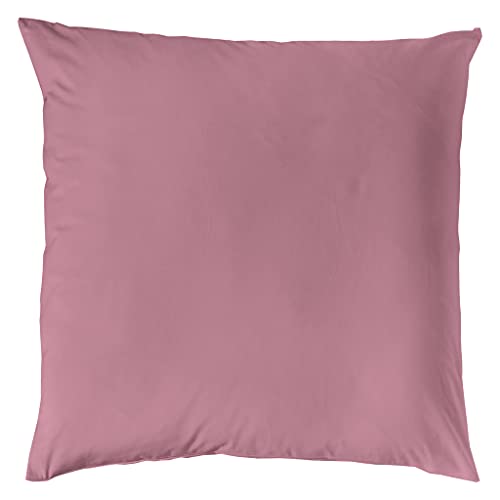 Decoper ® Mako-Satin Kissenbezug aus 100% Baumwolle | Atmungsaktiv & kuschelig weich | Farbe Rosenholz Rot | 1 teilig - 80 x 80 cm von Decoper