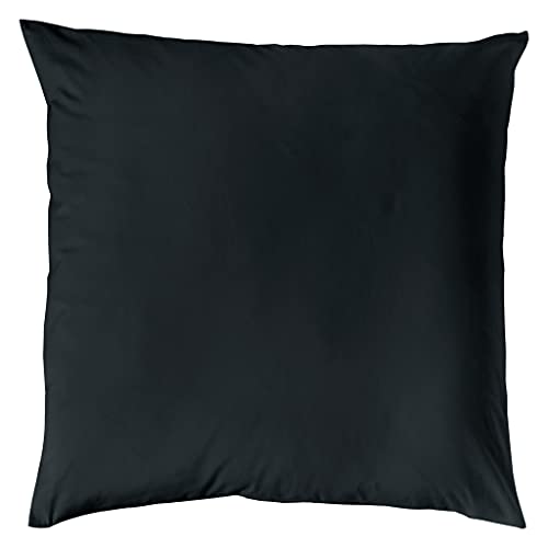 Decoper ® Mako-Satin Kissenbezug aus 100% Baumwolle | Atmungsaktiv & kuschelig weich | Farbe Schwarz | 1 teilig - 80 x 80 cm von Decoper