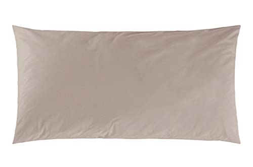 Decoper ® Mako-Satin Kissenbezug aus 100% Baumwolle | Atmungsaktiv & kuschelig weich | Farbe Taupe Beige | 1 teilig - 40 x 80 cm von Decoper