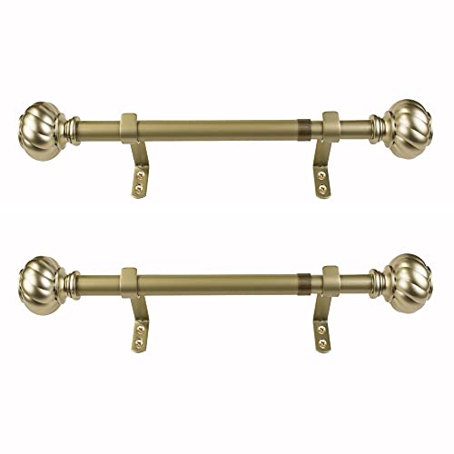 Decopolitan Gardinenstange mit Drehknauf, 2,5 cm, 30,5 bis 50,8 cm, Gold (Light Gold) von Decopolitan