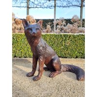 Bronze-Gartenskulptur Eines Fuchses - Lebensechter Fuchs Wilde Tiere in Bronze von Decopunch