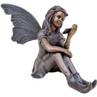 Bronze Pixie - Elf Bronzefigur Eines Mädchens Mit Schmetterling von Decopunch