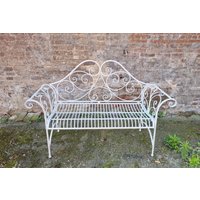 Großes Schmiedeeisernes Sofa - Schmiedeeiserne Gartenbank Weiße von Decopunch