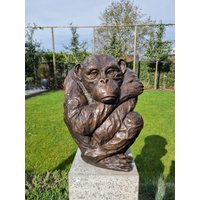 Lebensechte Bronze Schimpanse - Ape Tiere von Decopunch