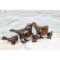 Vögel Aus Bronze - Mit Küken Frühlingsdekoration von Decopunch