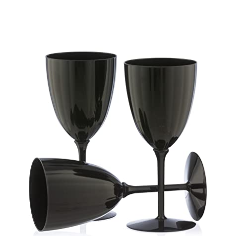 Decor Decorline - 48 Weingläser aus Premium-Kunststoff Schwarz Wiederverwendbar Cocktailgläser für Hochzeiten & Partys, 200ml - Mehrweg & Stabil von Decor Decorline