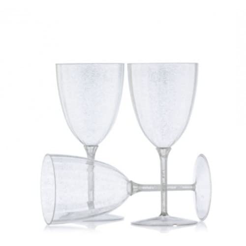 Decor Decorline - 48 Weingläser aus Premium-Kunststoff mit Silberglitter Wiederverwendbar Cocktailgläser für Hochzeiten & Partys, 200ml - Mehrweg & Stabil von Decor Decorline