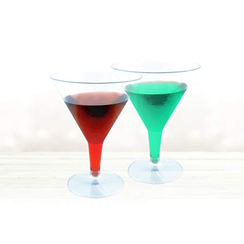 Decorline- Eleganter transparenter Wiederverwendbare Martini gläser aus Plastik, 180ml, 6 Stück von Decor Decorline