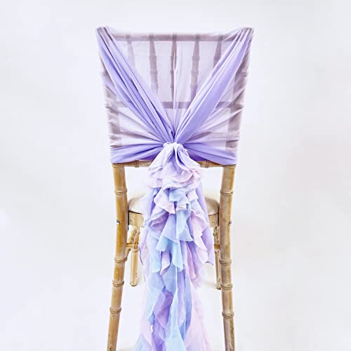 Stuhlhusse mit Rüschen, 23 Farben, Chiffon-Kapuze für Hochzeiten, besondere Anlässe (Einhorn) von Decor Essentials