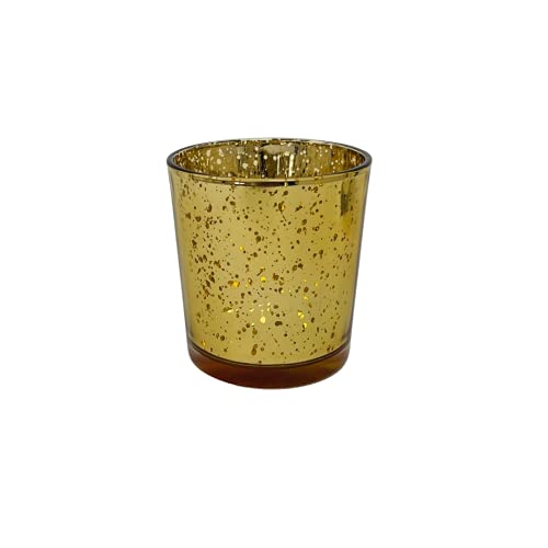 Teelichthalter, gesprenkelt, goldfarben, silberfarben, Glas, für Zuhause, Partys, Hochzeiten, Votivkerzen (Gold) von Decor Essentials