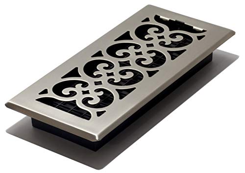 Decor Grates SPH410-NKL Scroll-Bodenregister, gebürstetes Nickel-Finish, 10,2 x 25,4 cm von Decor Grates