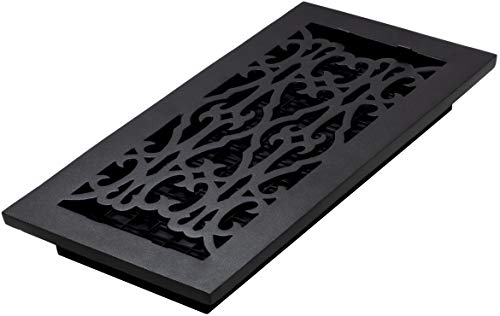 Decor Grates AC614-BLK Viktorianisch Bodenregister, Gusseisen, Schwarz, 6 x 14 von Decor Grates