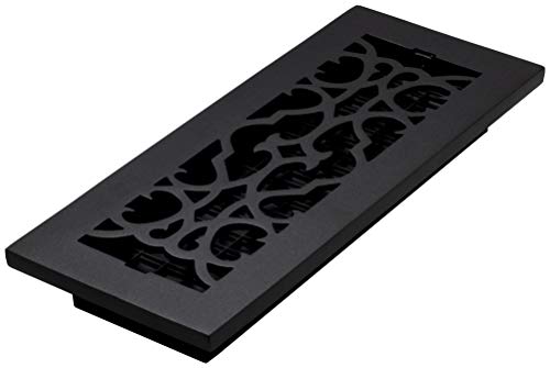 Decor Grates AC412-BLK Viktorianisches Bodenregister 4 x 12, Gusseisen schwarz von Decor Grates