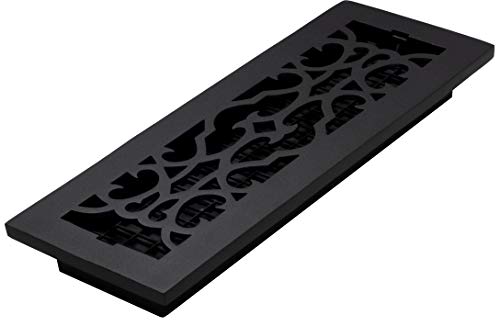 Decor Grates AC414-BLK Viktorianisch Bodenregister, Gusseisen, Schwarz, 4 x 14 von Decor Grates