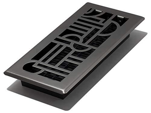 Decor Grates ADH410-GM Abdeckung für Belüftungsöffnungen im Boden, Art-Déco-Stil, 10,2 x 25,4 cm, Rotguss-Optik von Decor Grates