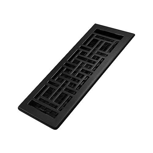 Decor Grates AJH412-BLK Orientalisch Bodenregister, Strukturiertes Schwarz, 4x12 Inches von Decor Grates