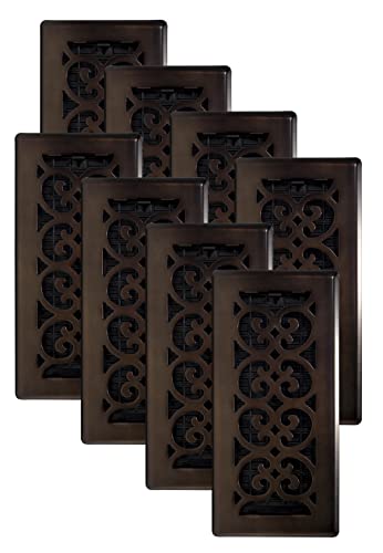 Decor Grates SPH410-RB-8 Bodenregister mit Schnörkel-Design, 10,2 x 25,4 cm, geriebenes Bronze-Finish, 8 Stück von Decor Grates