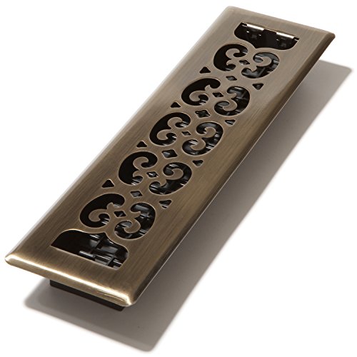 Decor Grates SPH212-A Bodenregister mit Schnörkel-Design, 5 x 30,5, antikes Messing-Finish von Decor Grates
